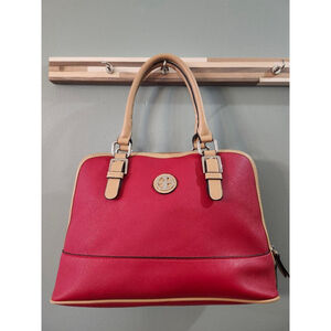 Giani Bernini Red & Beige Satchel